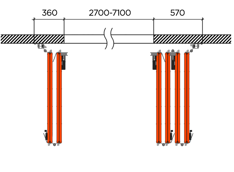 Схема открывания 2 + 4.